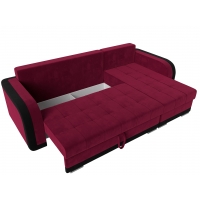 Угловой диван Марсель (микровельвет бордовый чёрный) - Изображение 3